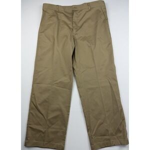 Henry Segal Men's Khaki Dress Pants 38 Flat Front Stretch Water‎ Resistant NWT